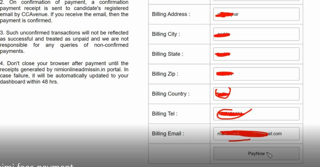nimi fees payment 5